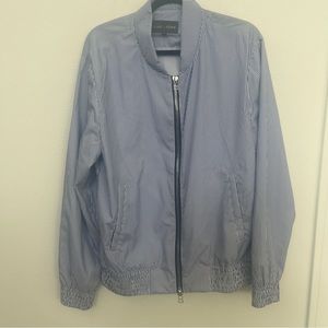 Slate and Stone NWOT XL full zip jacket CALVIN Bomber blue white stripes $248